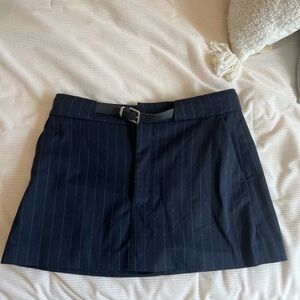 Classic Navy Blue Pinstripe Skirt